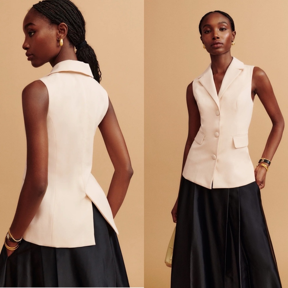 NWT Reformation Billie Vest in Oyster Size Medium $168